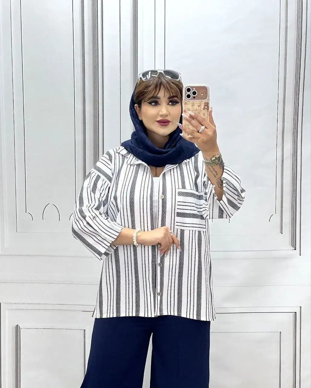 مانتو راه راه شمیم